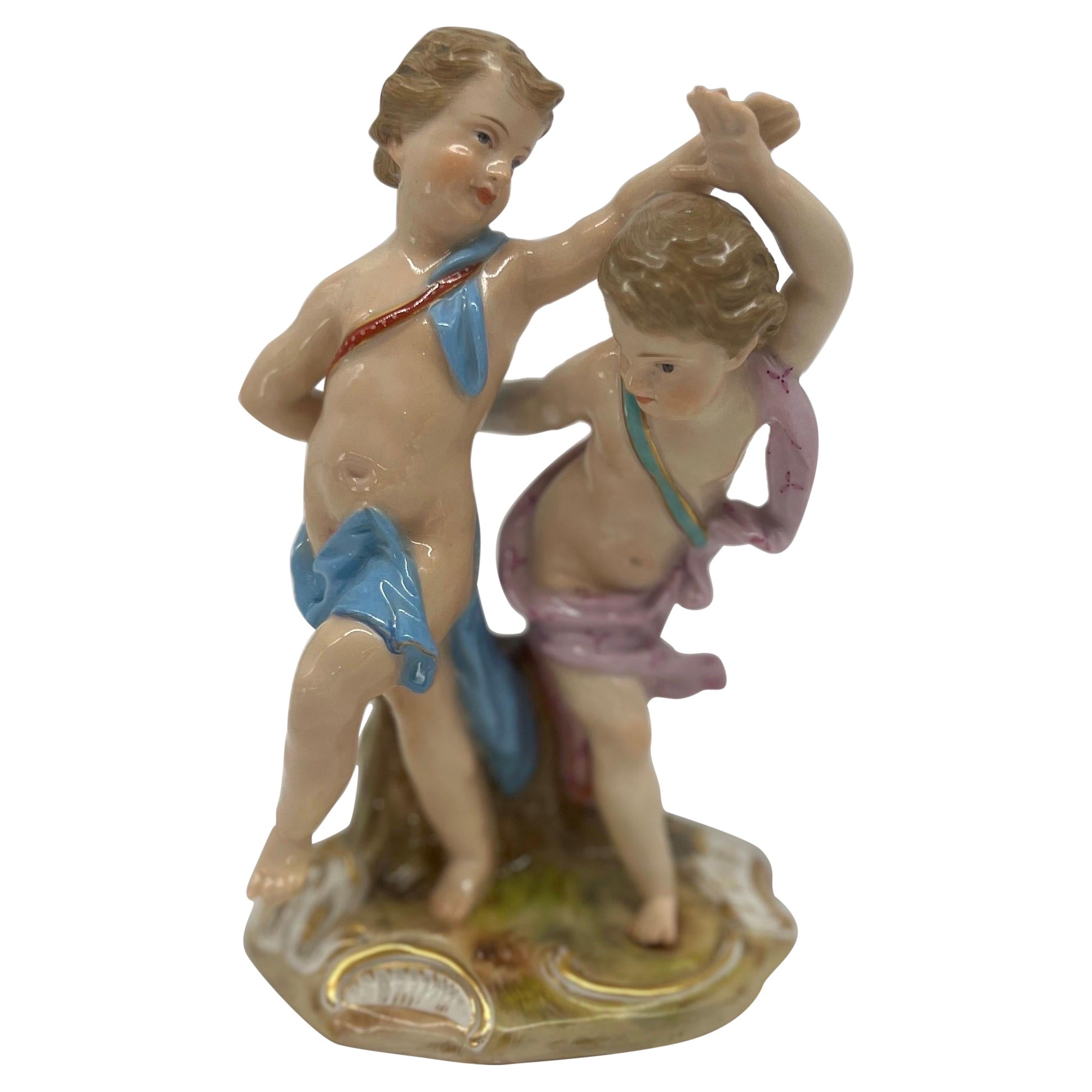 Antique Meissen Porcelain Model of 2 Dancing Figures Circa 1815 For Sale