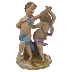 Modelo Antiguo de Meissen Porcelain de 2 Figuras Bailando Circa 1815