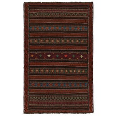 Vintage Baluch Tribal Kilim in Brown mit geometrischen Mustern, von Rug & Kilim
