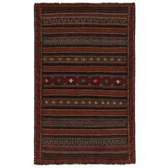 Vintage Baluch Tribal Kilim in Brown with Geometric Patterns, from Rug & Kilim