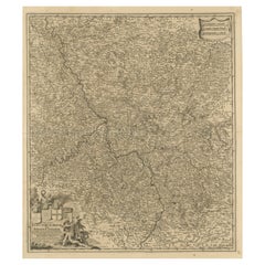 Antique Map of the Niederrhein region, Germany