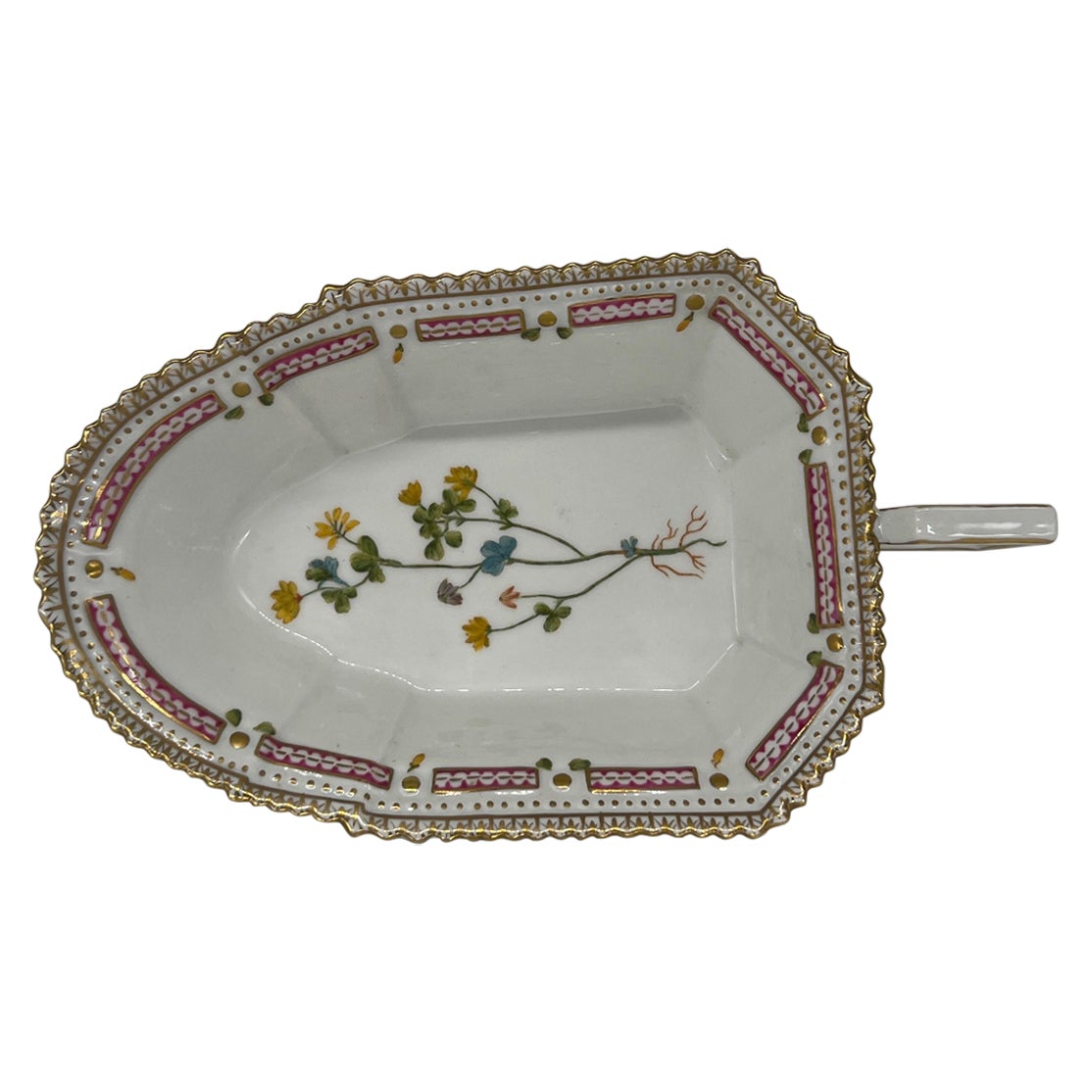 Flora Danica Style Porcelain Relish Dish by Chelsea House For Sale