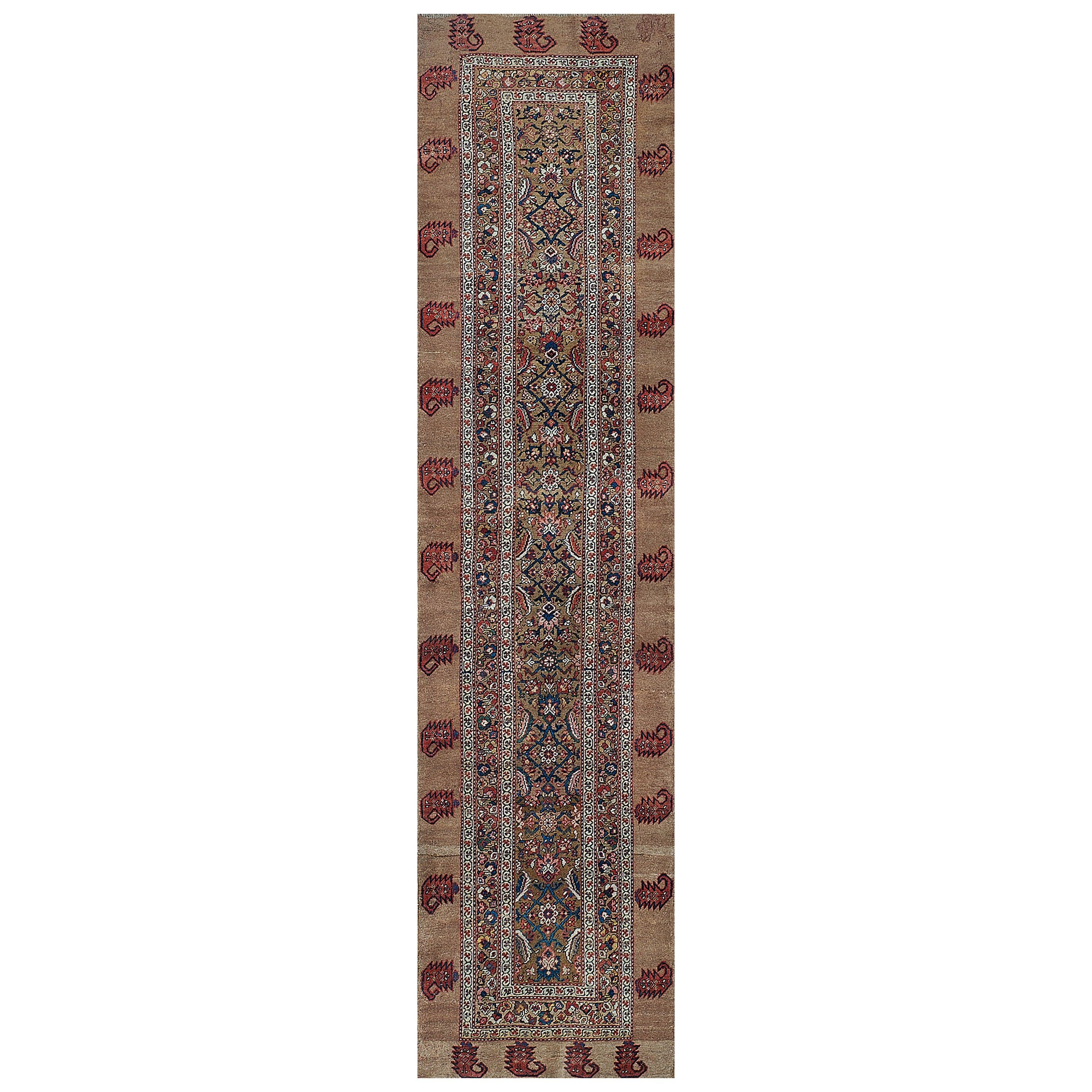 Antique Circa-1900 Herati-pattern Persian Serab Runner For Sale
