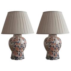 Pair of Early 19th Century Delft Vases Mounted as Lamps