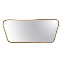 Italian Designer, Wall Mirror, Brass, Italy, 1940s