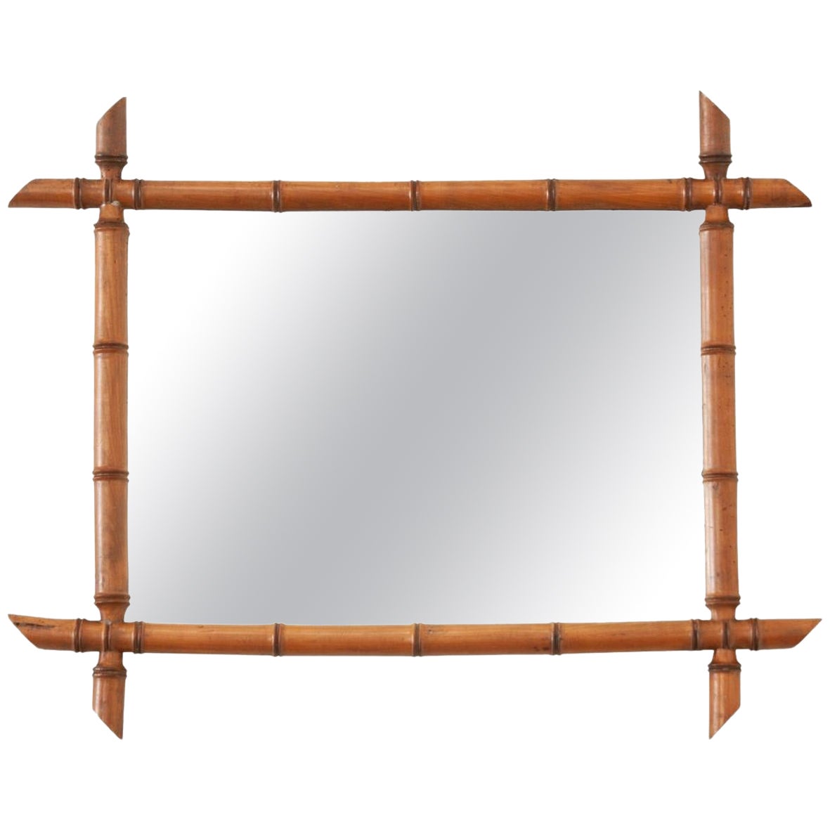 French Faux Bamboo Mirror For Sale