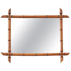 Miroir français en faux bambou