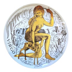 1969 Piero Fornasetti Piatto in porcellana dello zodiaco, Vergine, realizzato per Corisia
