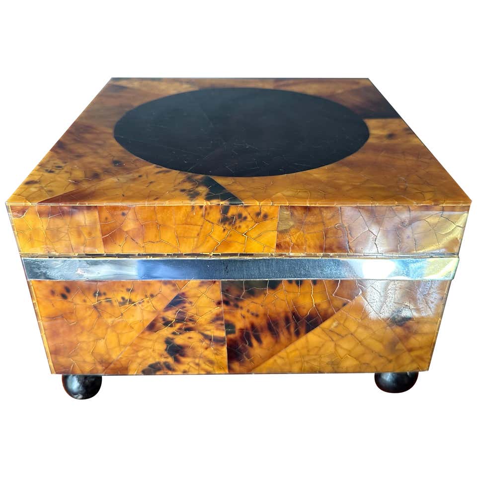 Penshell Box Pumpkin Shape Tessellated Stone Storage Box For Sale at 1stDibs