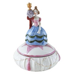 1920's Figural Porcelain Perfume Bottle & Trinket Box