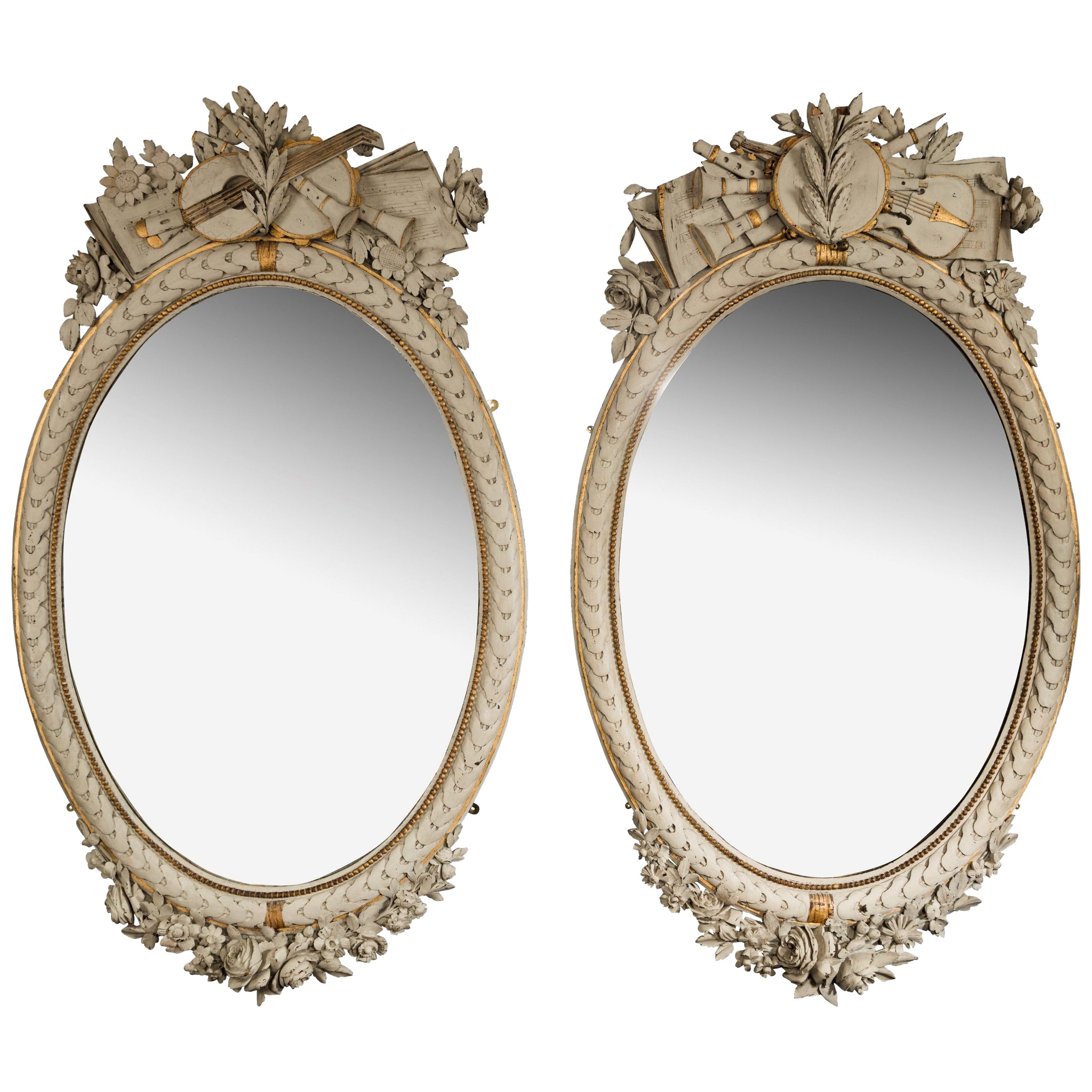 Napoleon III French oval mirrors For Sale