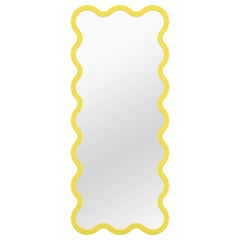 Contemporary Mirror 'Hvyli 16' by Oitoproducts, Yellow Frame