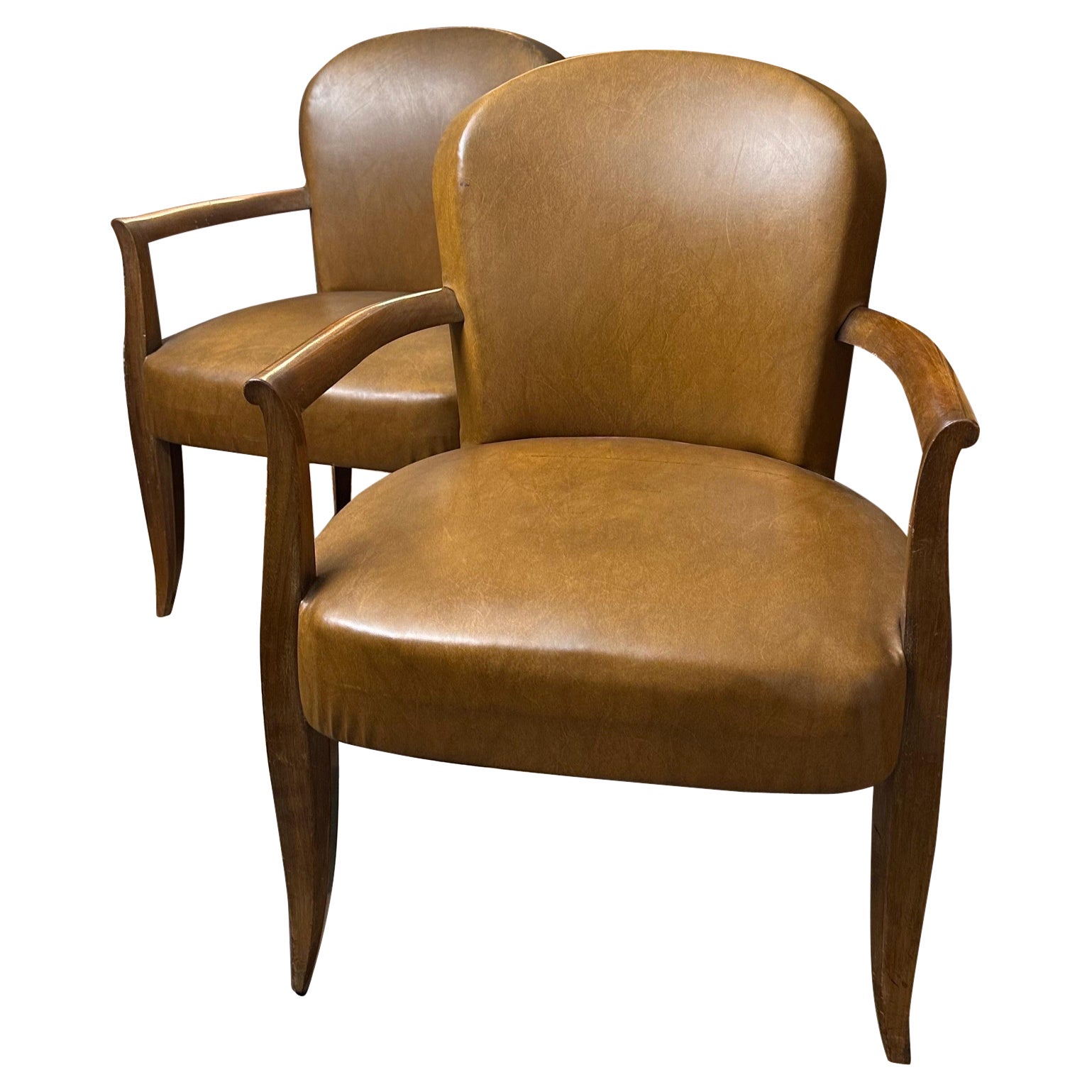 A pair of art deco armchairs For Sale