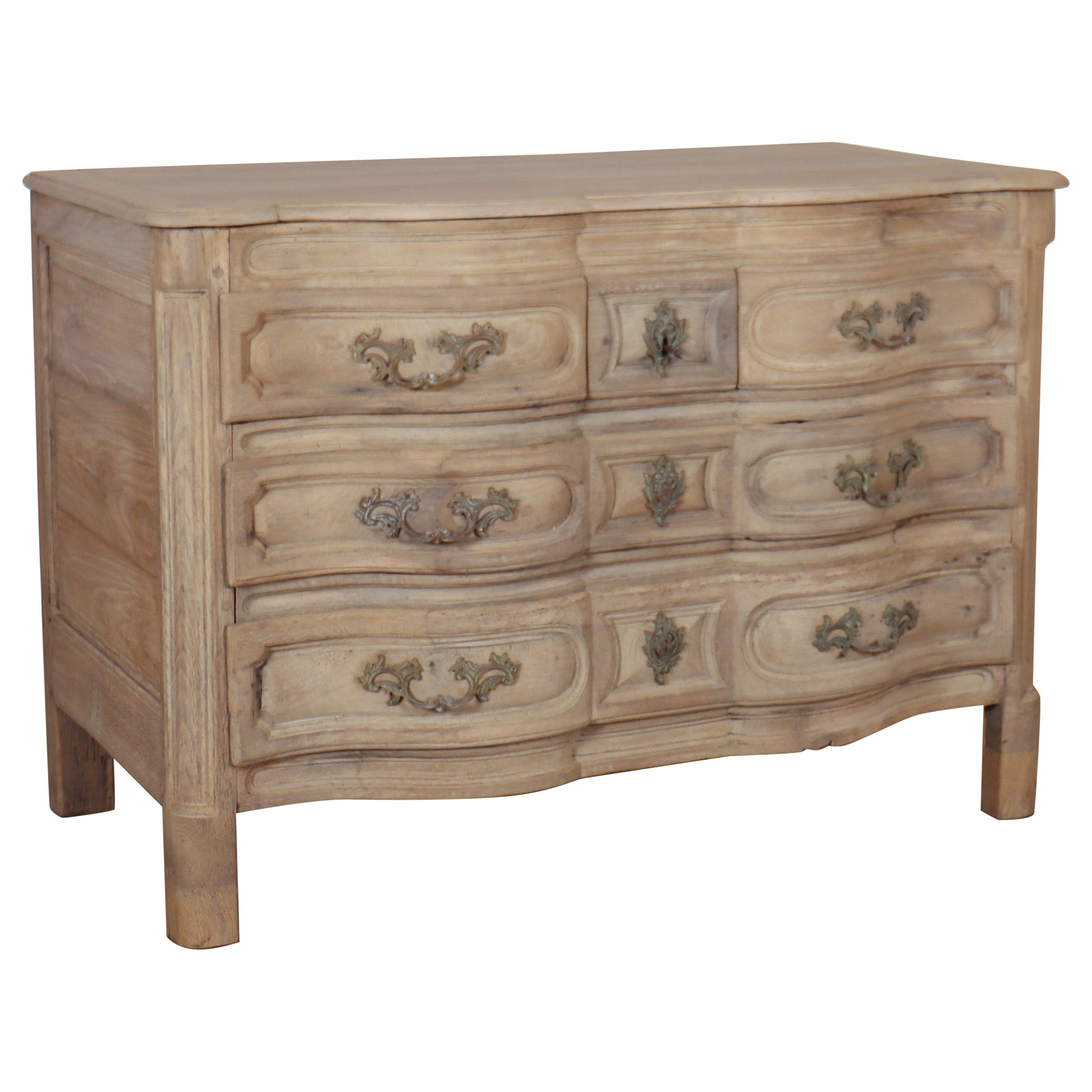 Commode en Oak Oak blanchi du 18ème siècle