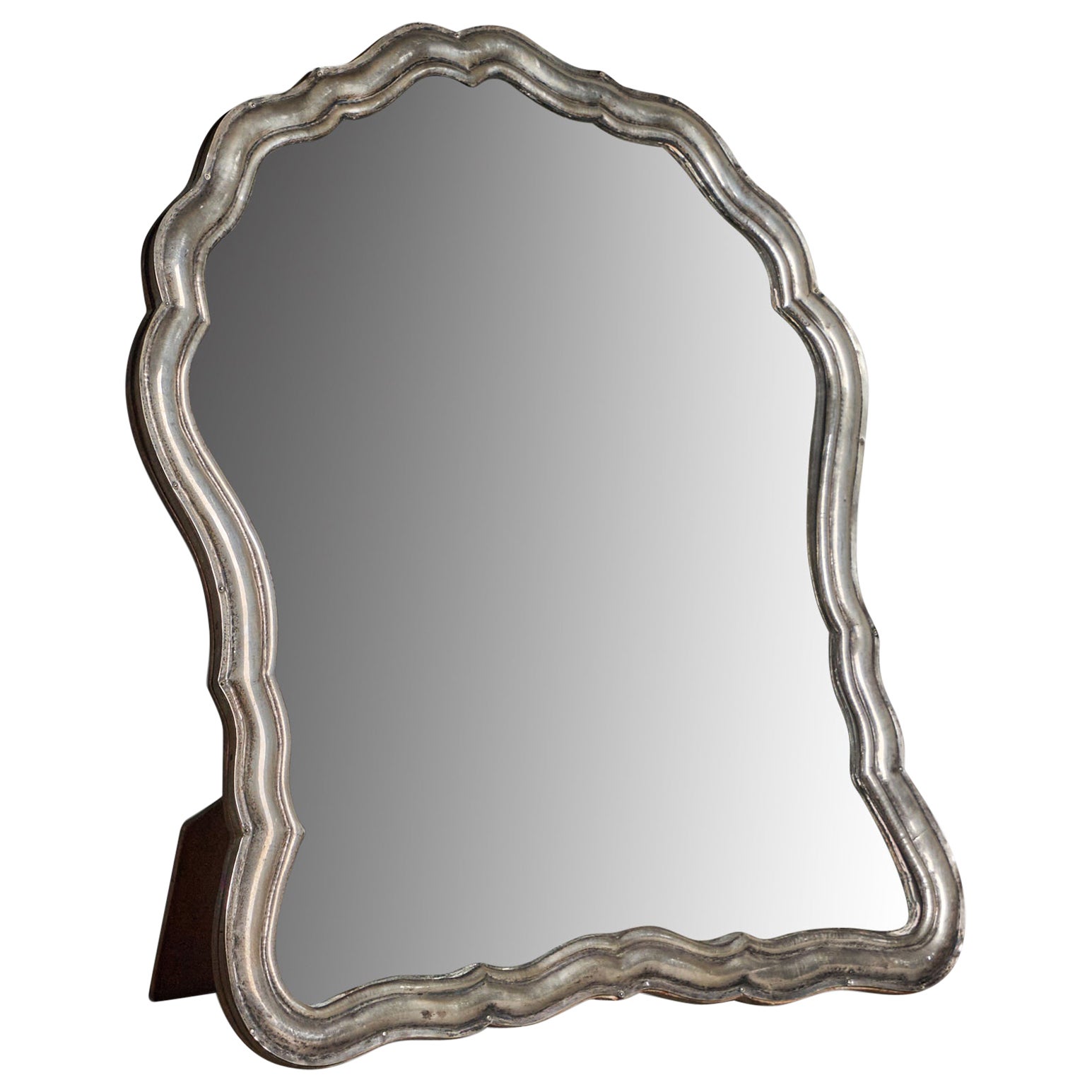 Italian Designer, Table Mirror, Sterling Silver, Italy, 1930s For Sale