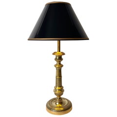 Antique Elegant Table Lamp in Brass, 1820s French Empire, Originally Candlestick