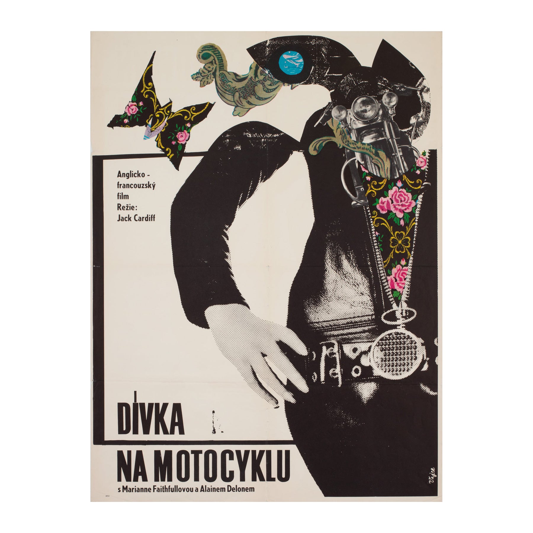 GIRL ON A MOTORCYCLE 1968 Czech A1 Film Movie Poster, Stanislav Vajce For Sale