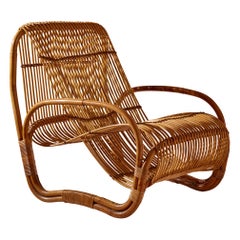 Raffaella Crespi attributed bamboo lounge chair, Italy, 1960s