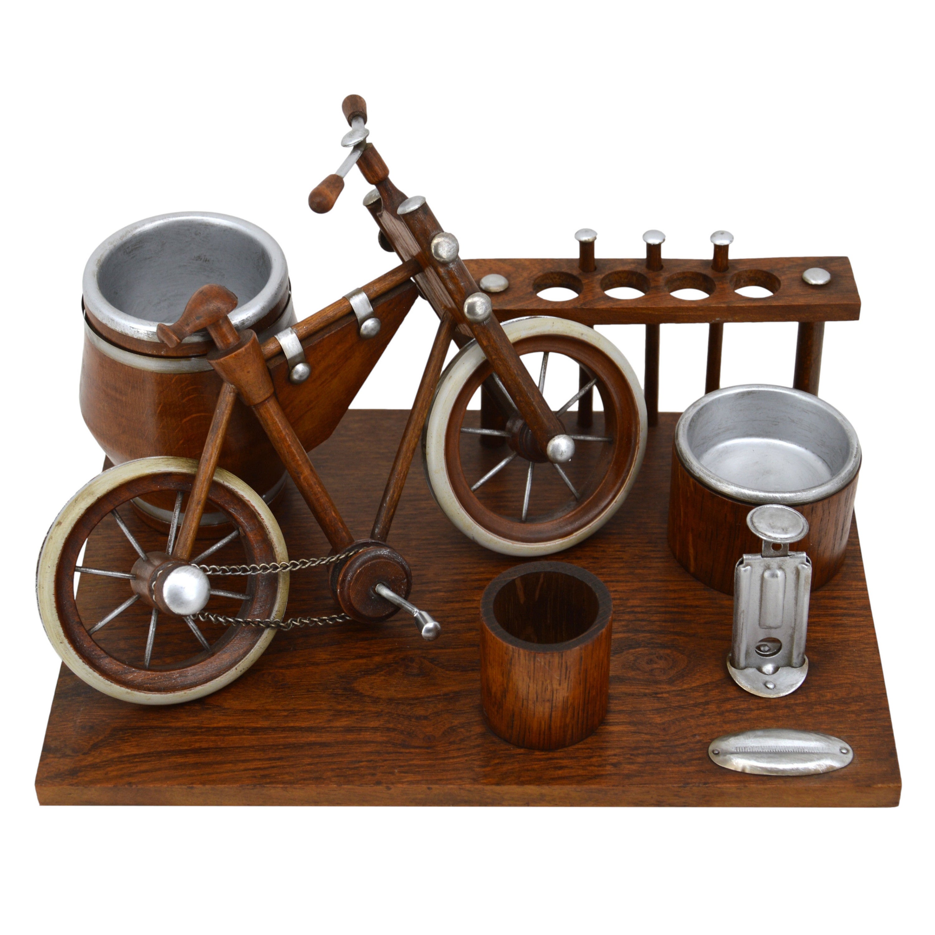 Antique Art Deco Chrome and Onyx Smoking Stand Circa 1930 For Sale at