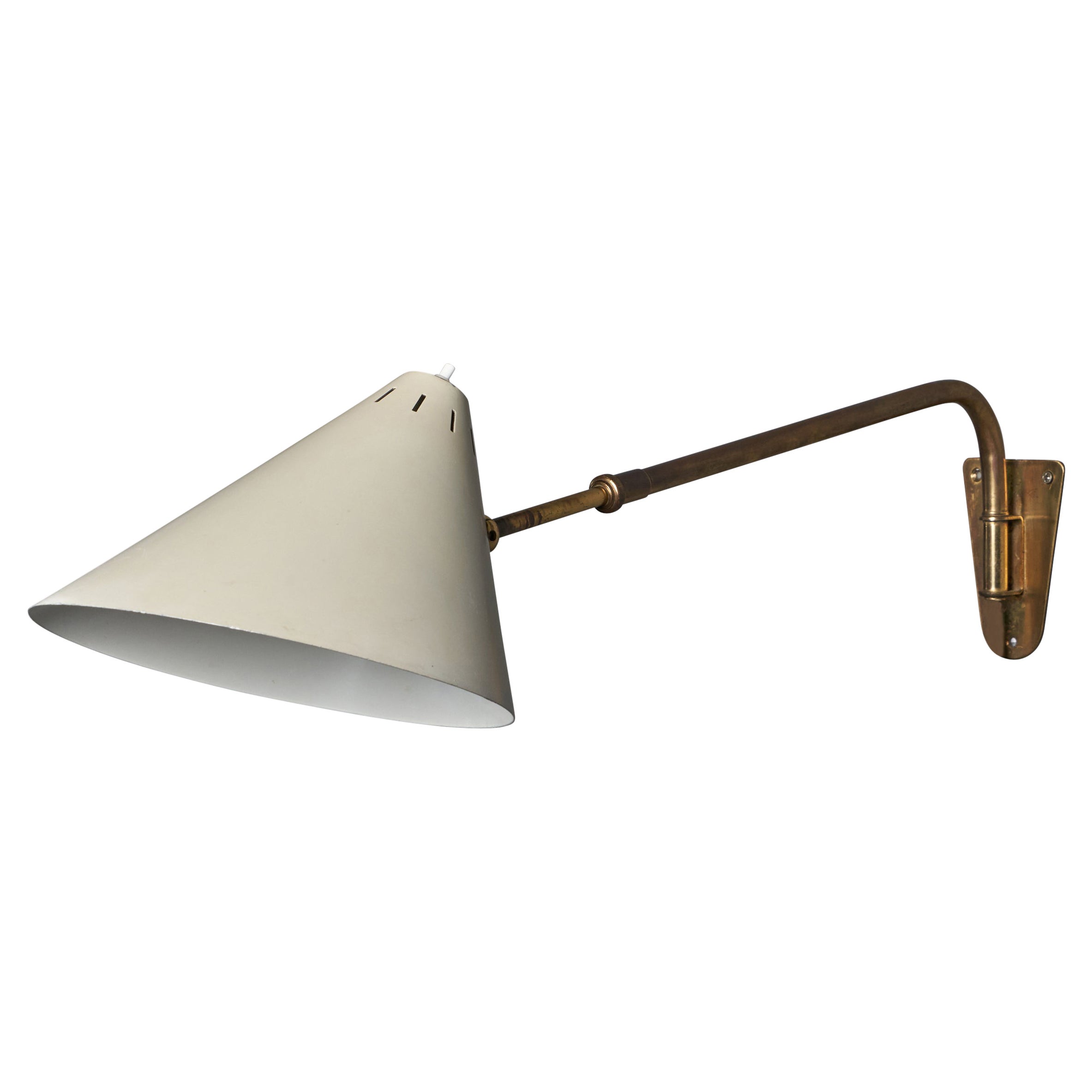 HALA, Adjustable Wall Light, Brass, Metal, Netherlands, 1950s For Sale