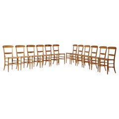 Ensemble de douze chaises Campanino de Fratelli Levaggi, Chiavari, Italie, 1970