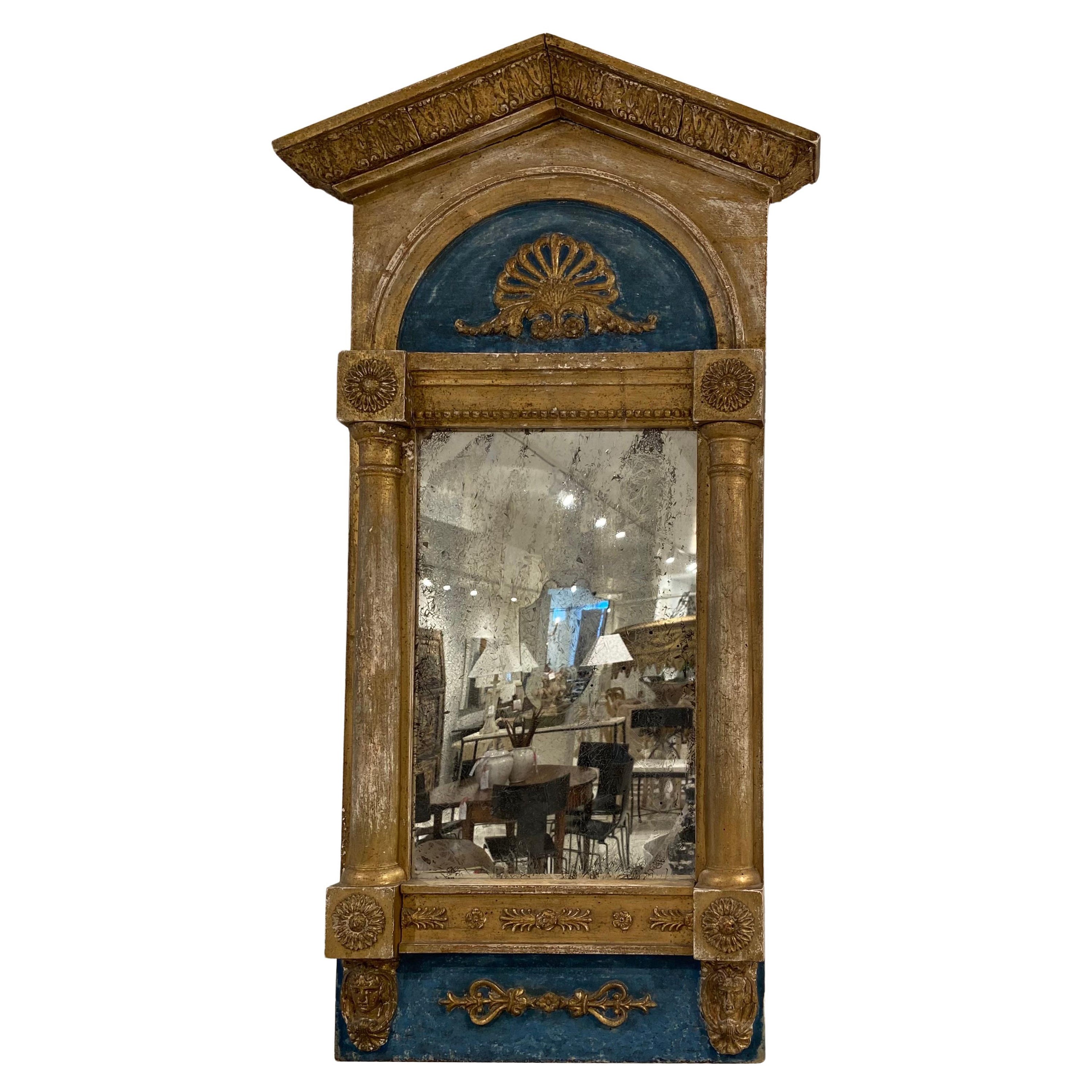 19th Century Swedish Turquoise Mirror For Sale