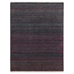 Rug & Kilim’s Contemporary rug in Blue and Purple Geometric Patterns