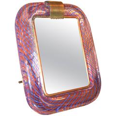 1950s Striped Table Mirror by Venini 10