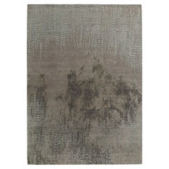 Tapis contemporain de Rug & Kilim aux motifs abstraits gris, beige et bleu