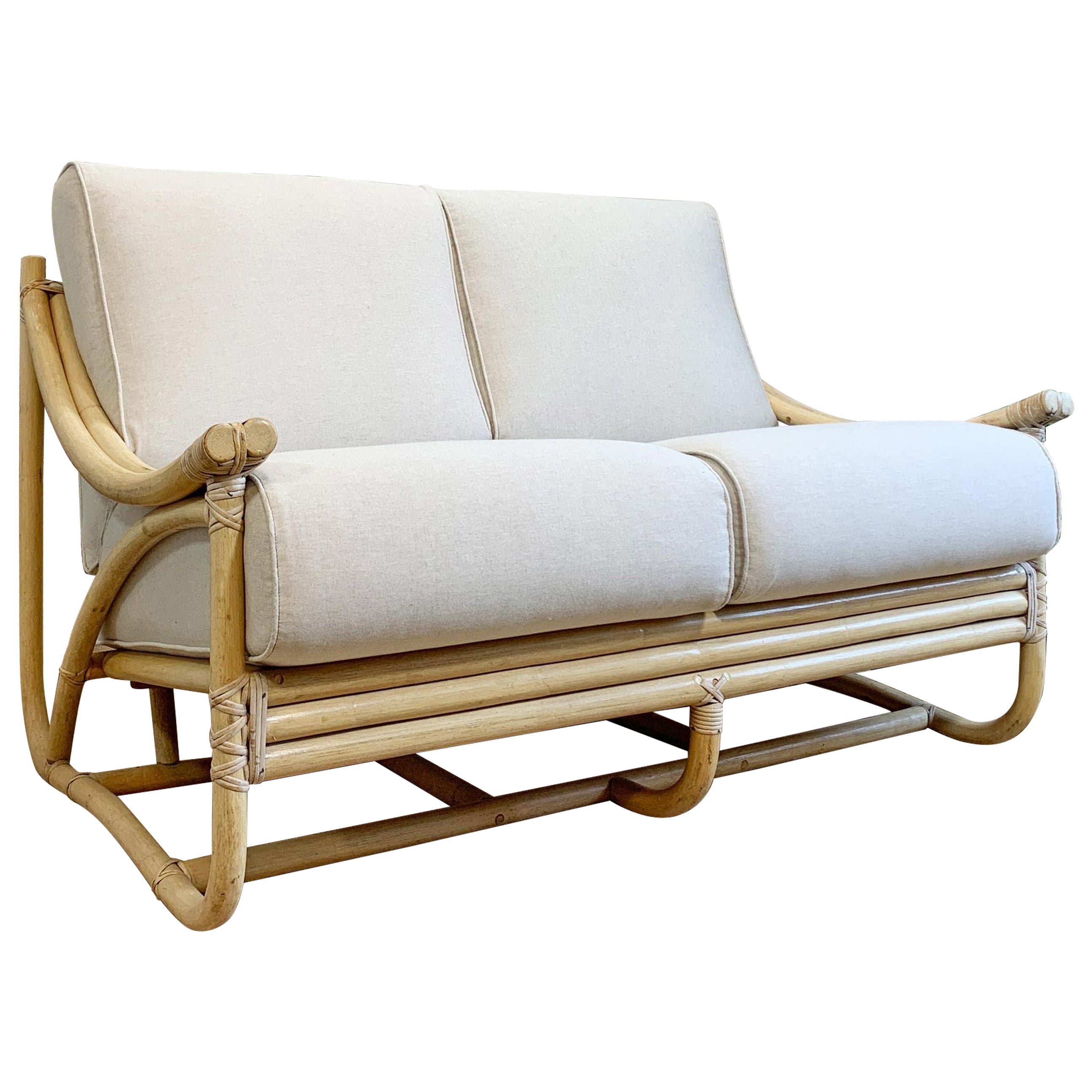 Angraves of Leicester Rattan-Sofa 1950er Jahre