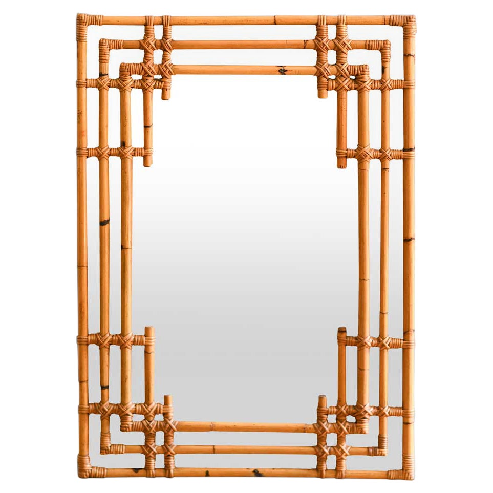 Large bamboo Mirror, 1980s