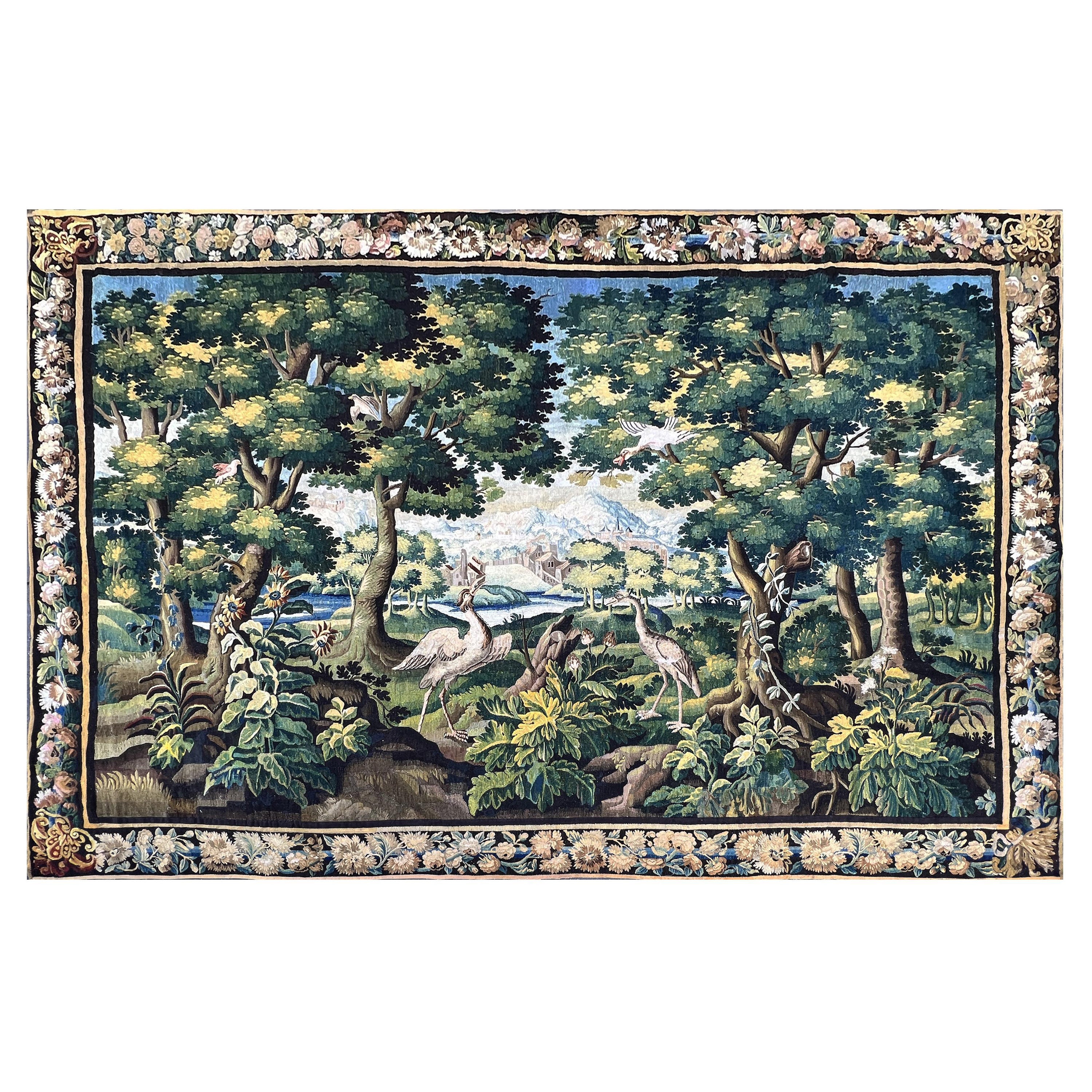 "Sublime Aubusson Verdure Tapestry 18th Century - N° 904