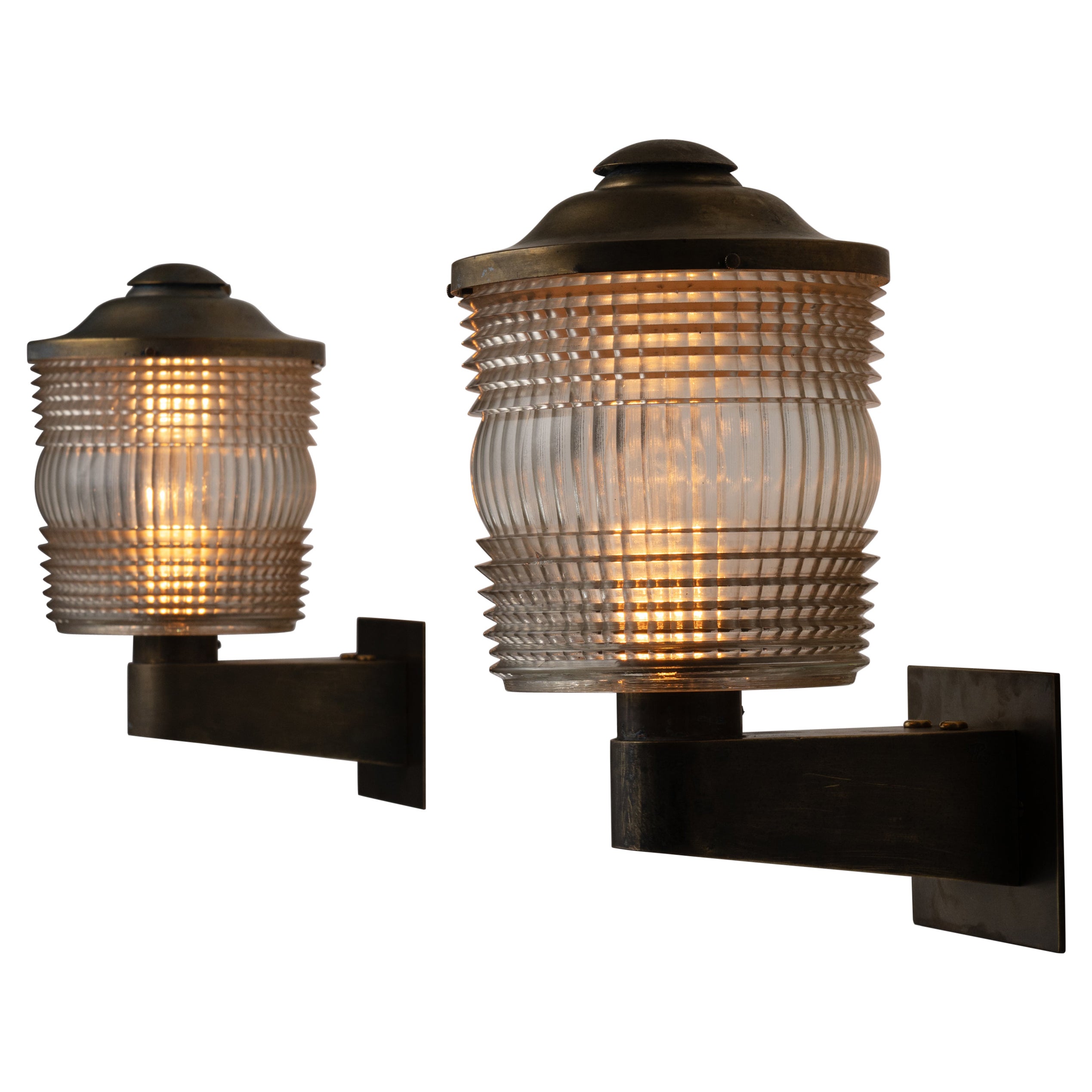 Pair of Sconces by Atelier Jean Perzel For Sale