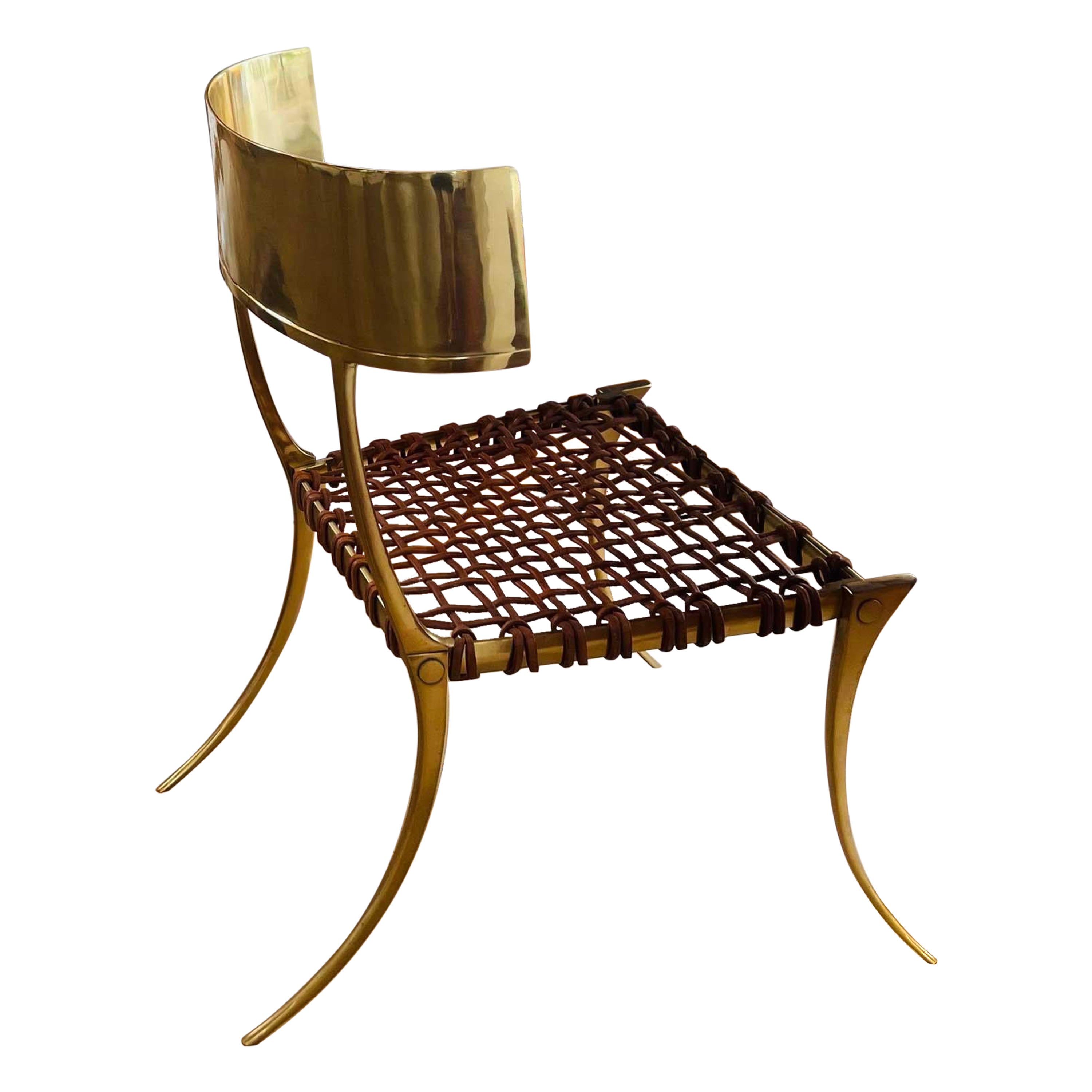 Klismos Brass Chair For Sale