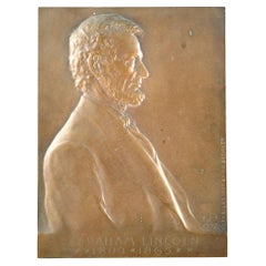 Seltene Bronze-Porträtplakette für The US Copper Cent von Victor Brenner, datiert 1907