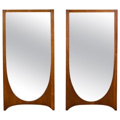 Retro Pair MCM Brutalist Brasilia Single Arch Mirrors 6130-01 Broyhill Premier Series