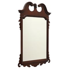 LINK-TAYLOR Heirloom Broken Arch Solid Mahogany Chippendale Beveled Wall Mirror