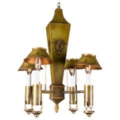 French Early 20th Century Hand-painted Tole Chandelier