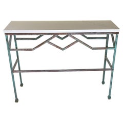 Vintage Solid Brass Console Or Hall Table 