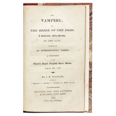 Antique PLANCHE - The Vampire; or The Bride of The Isles - 1820 - FIRST AND ONLY EDITION