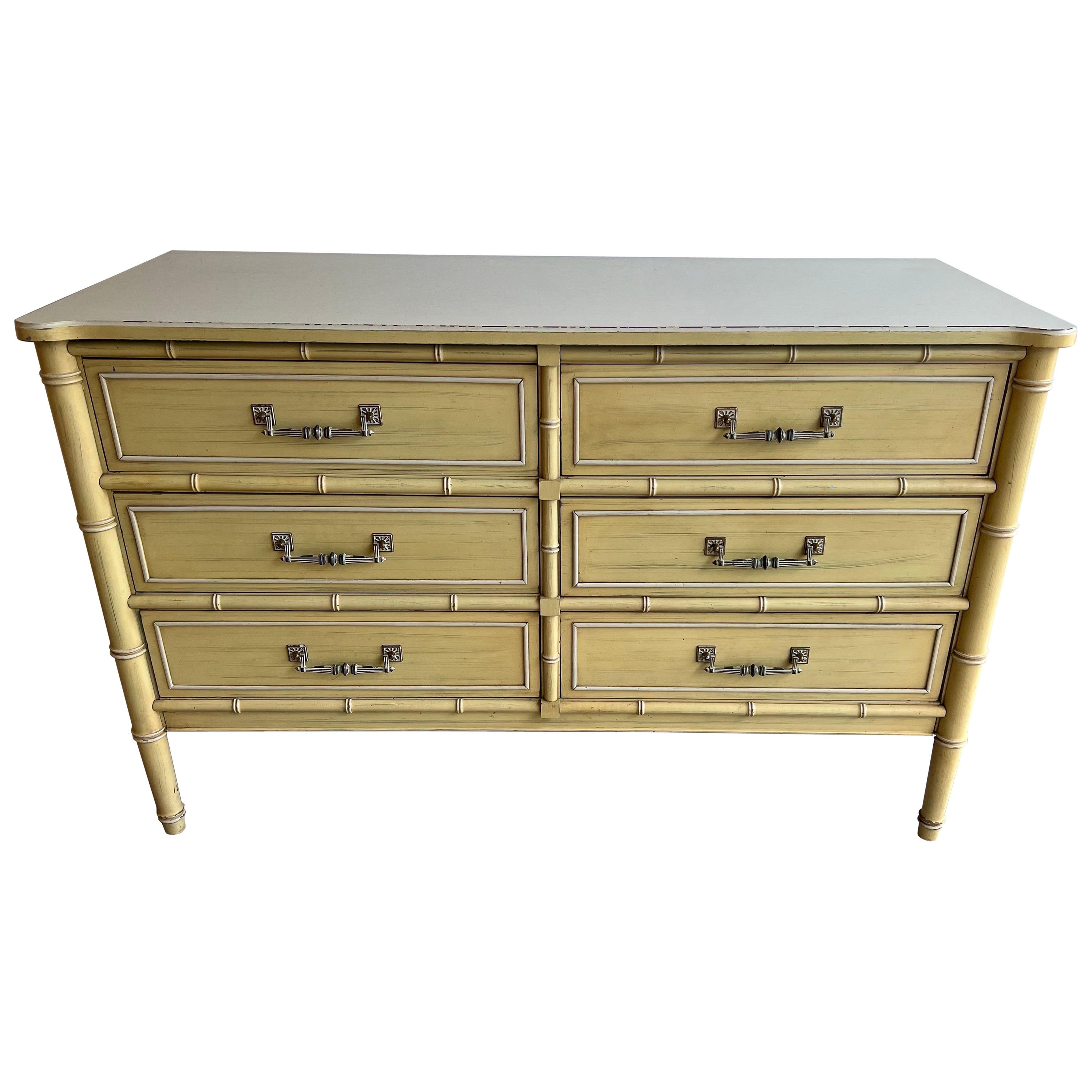 Henry Link Faux Bamboo Dresser For Sale