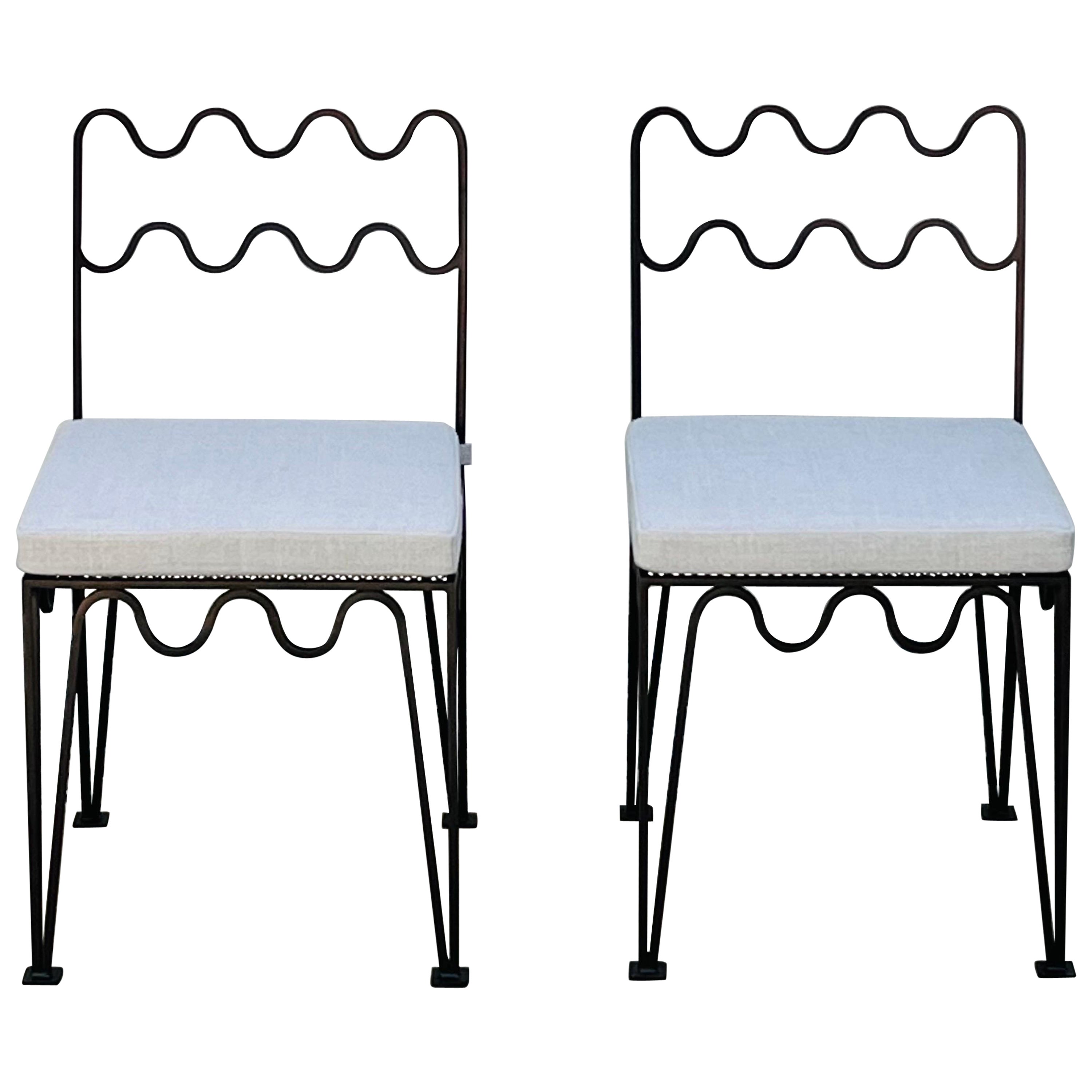 Paar Méandre Stühle für den Außenbereich aus dunkler Bronze von Design Frères