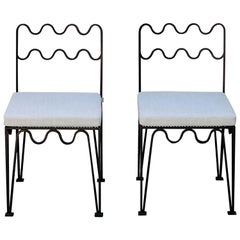 Pair of Outdoor Méandre Dark Bronze Chairs by Design Frères