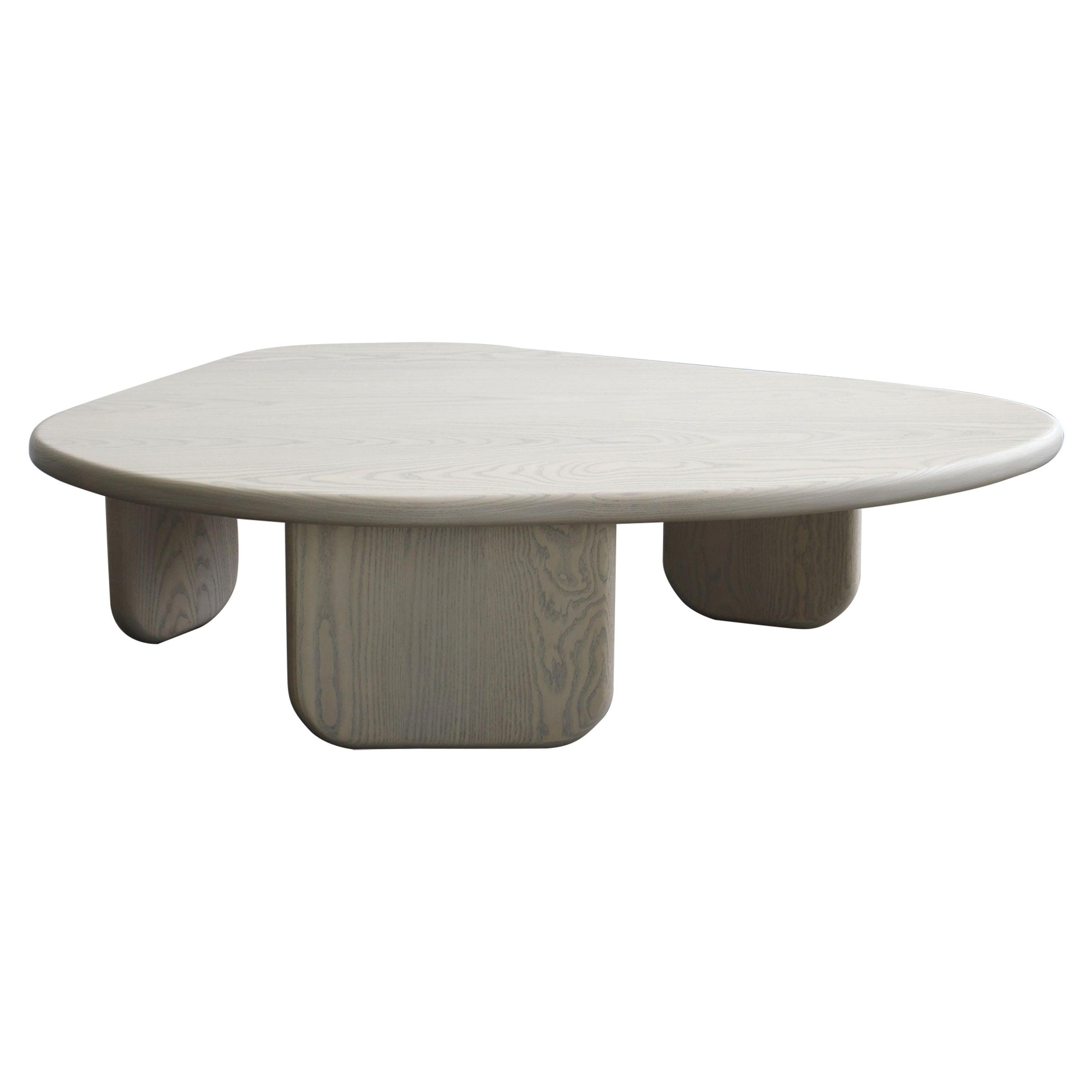 Table basse moderne de forme organique par Last Workshop, frêne gris soie en vente