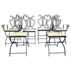 Used 1950s Maison Jansen Swan and Lyre Back Chairs