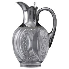 Antique Victorian silver & crystal wine jug