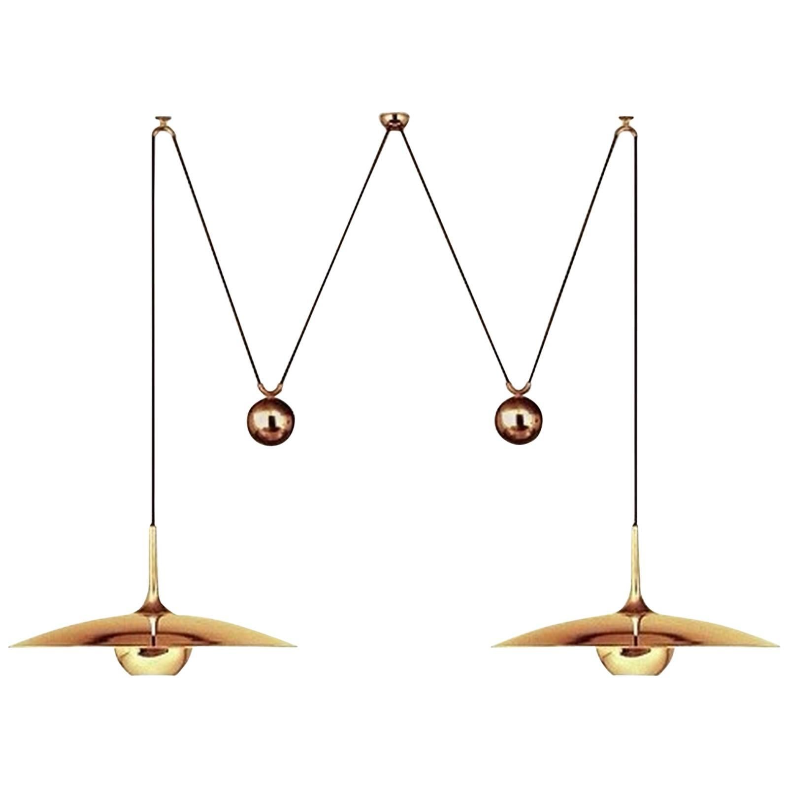 Double Pendant Light with Two Center Counterweight by Florian Schulz