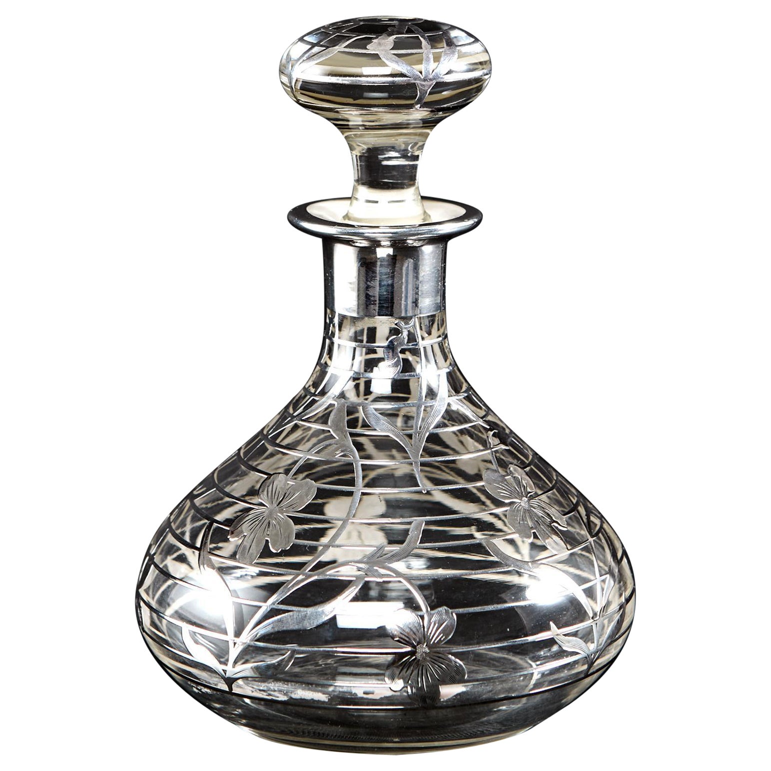 Amerikanische Parfümflasche aus Silber mit Überzug im Angebot