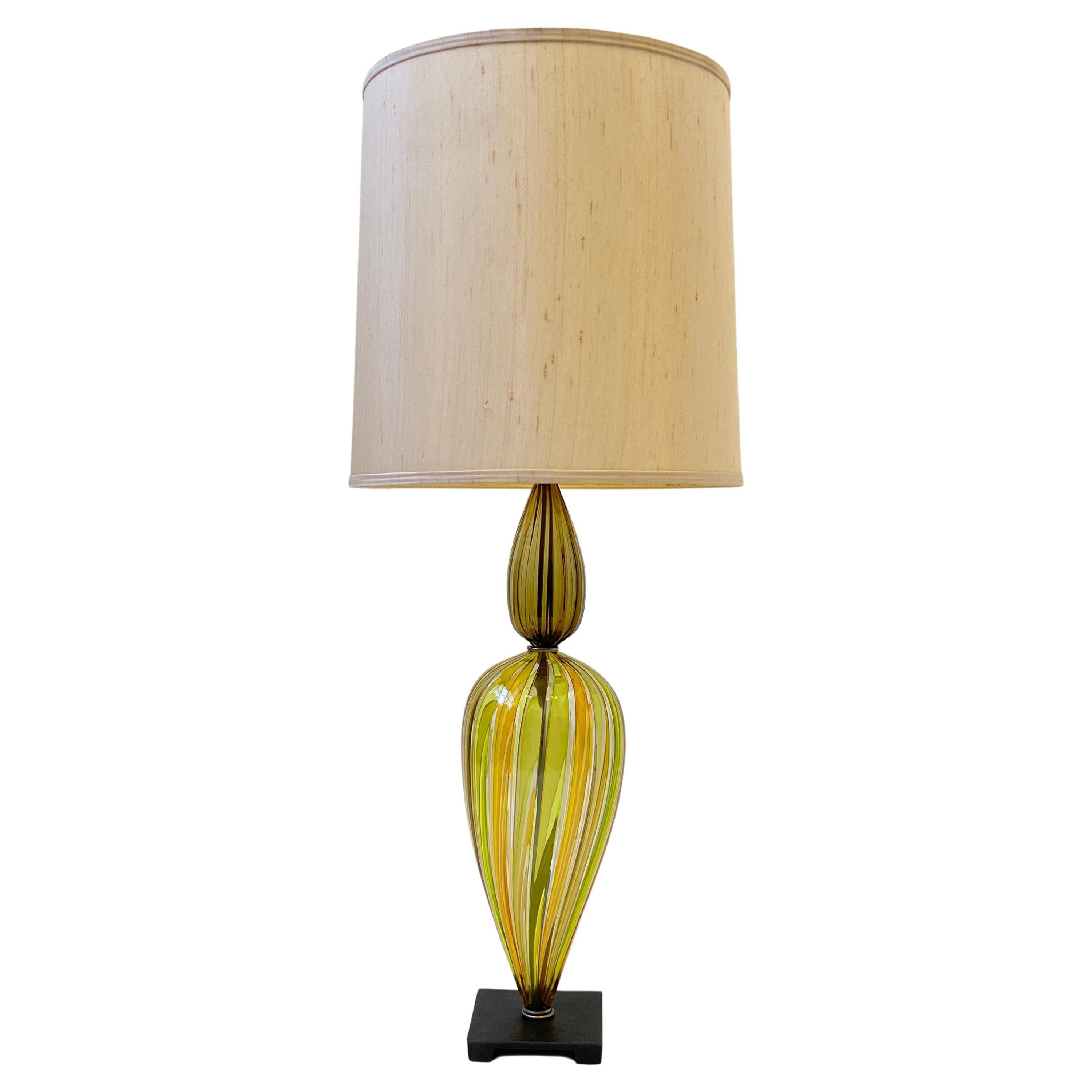 Italian Murano Glass Table Lamp For Sale