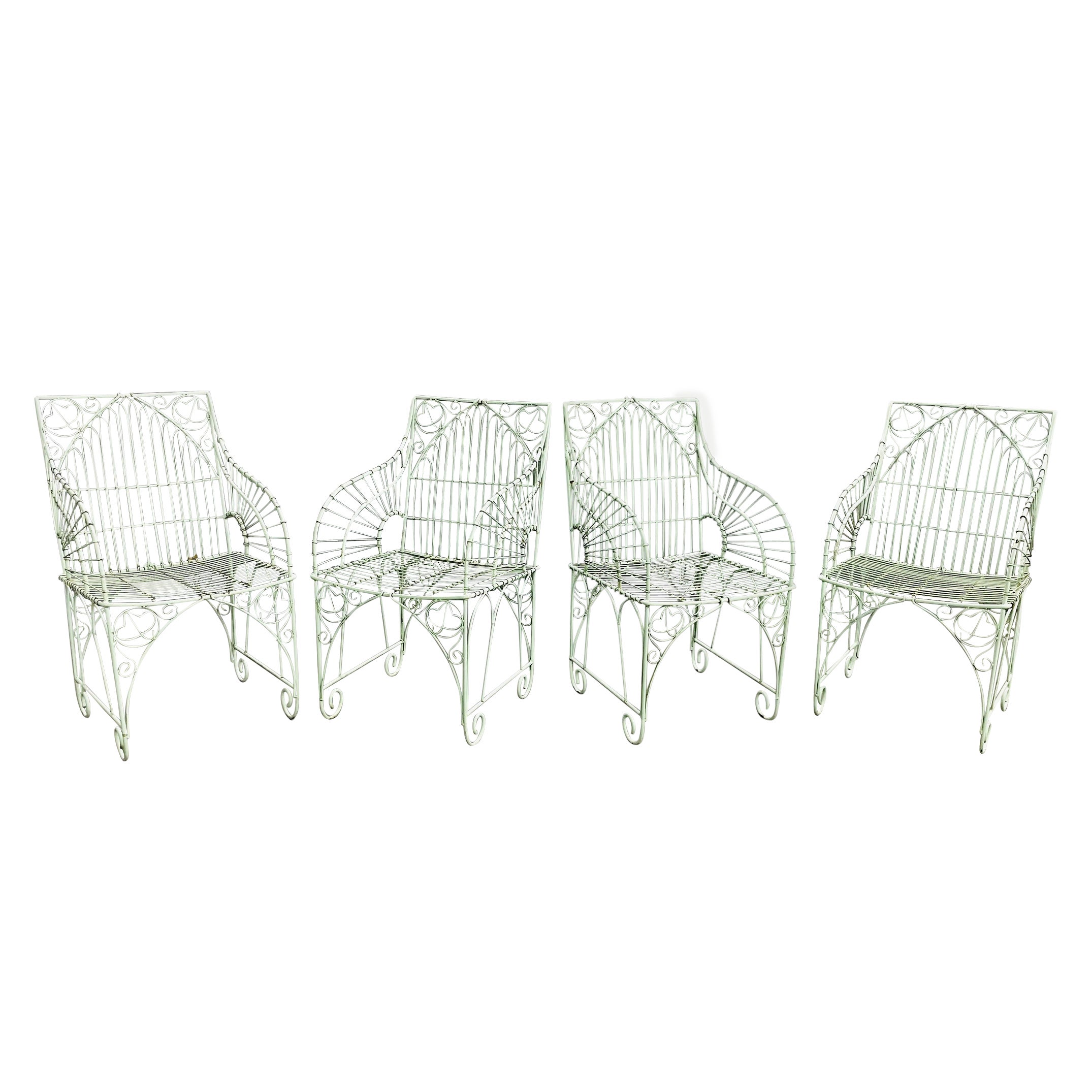 Vintage Schmiedeeisen Stühle für draußen im Angebot